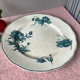 Plat de service Sarreguemines U&G terre de fer décor Féria
