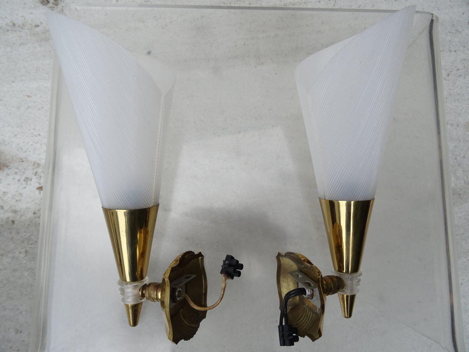 Pair of cone wall lamps 1950