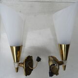 Pair of cone wall lamps 1950