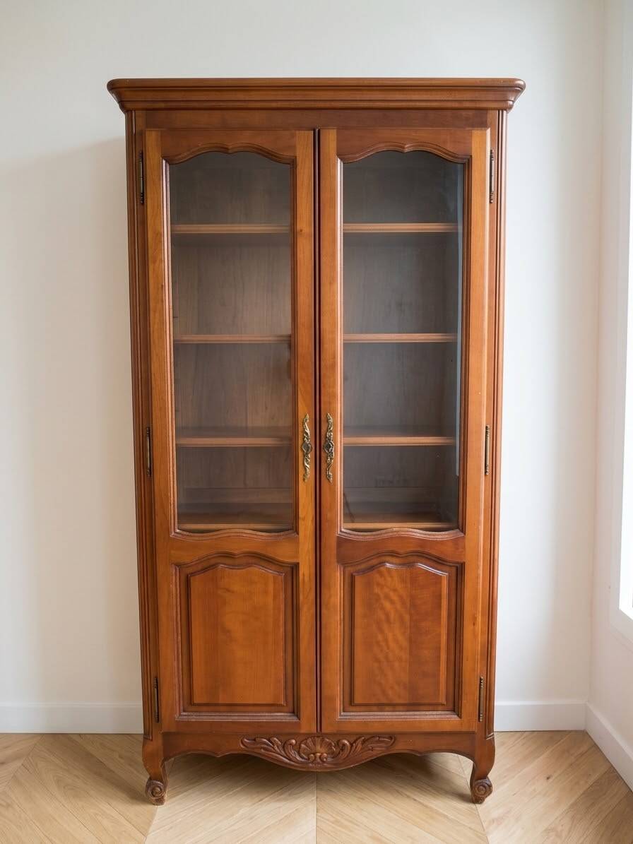 Classic showcase library in cherry wood