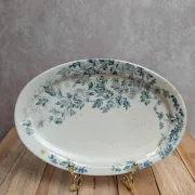 Old Ravier Iron Earth Creil-Montereau – Blue floral decoration