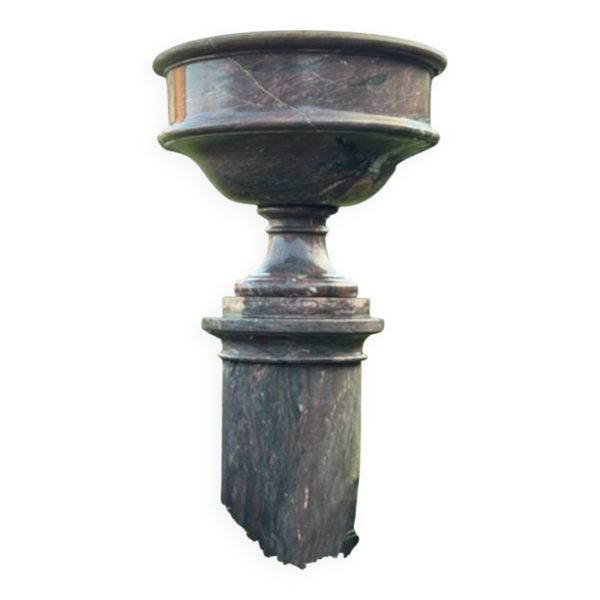 Grande colonne et sa vasque en marbre levanto, vers 1900