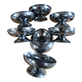 7 coupes à glace anciennes en inox