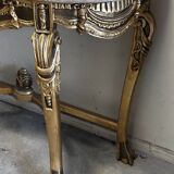 Hollywood Regency Console - Gilded Wood and Marble