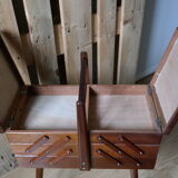Sewing box in oak and mahogany 1950