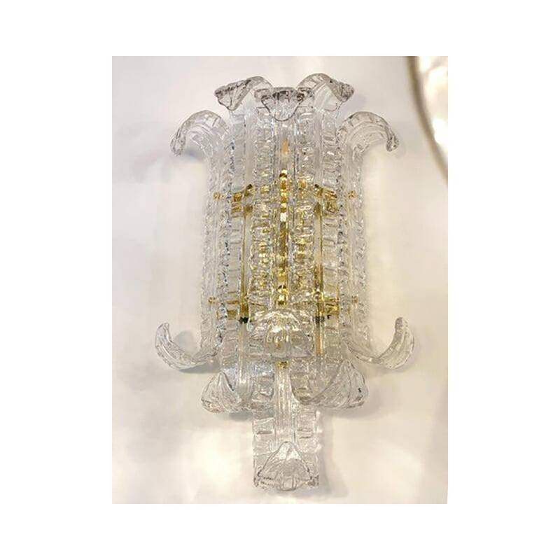 Transparent Lingue Murano Glass Wall Lamp by Simoeng