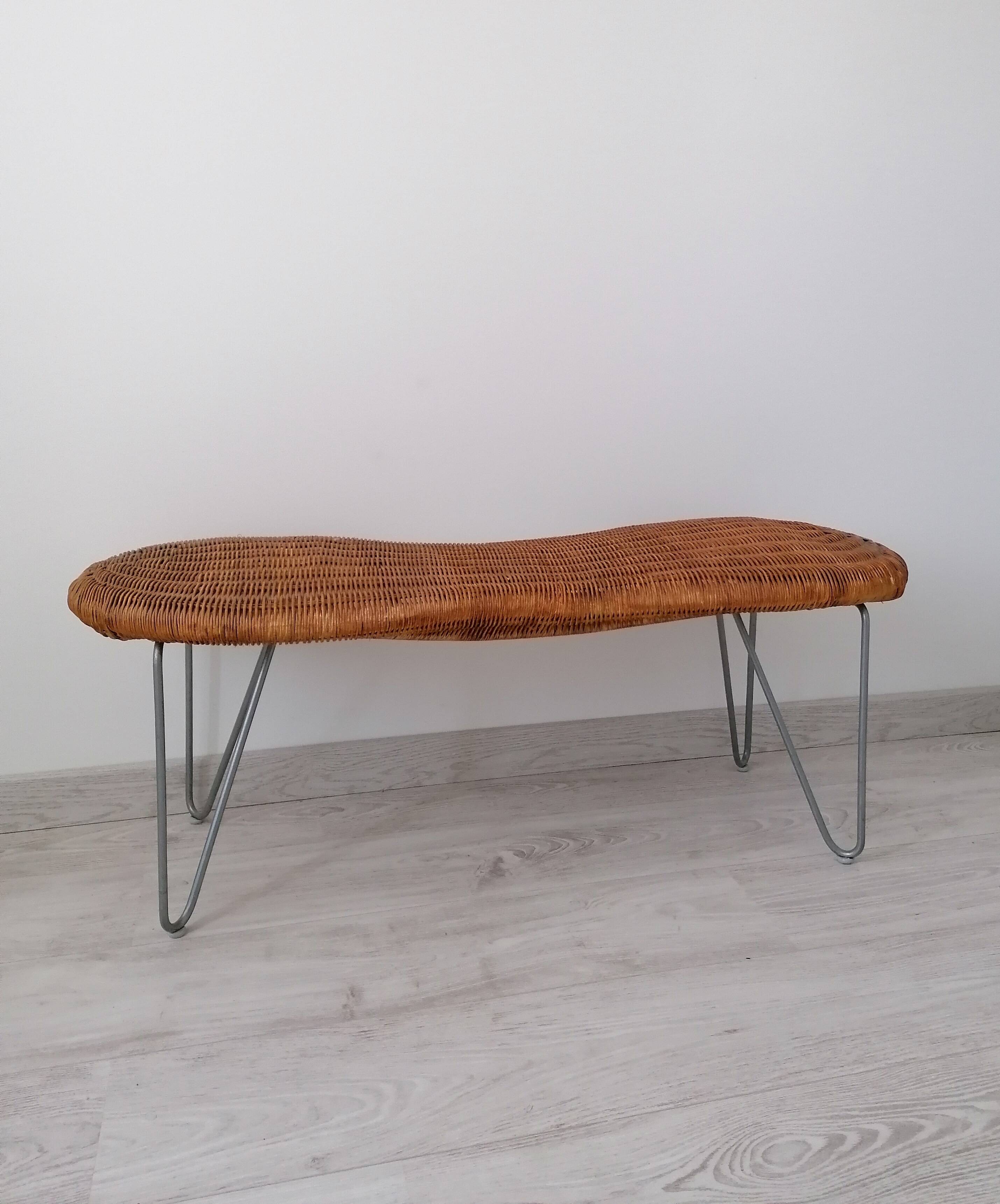 Vintage IKEA Peanut Wicker Bench
