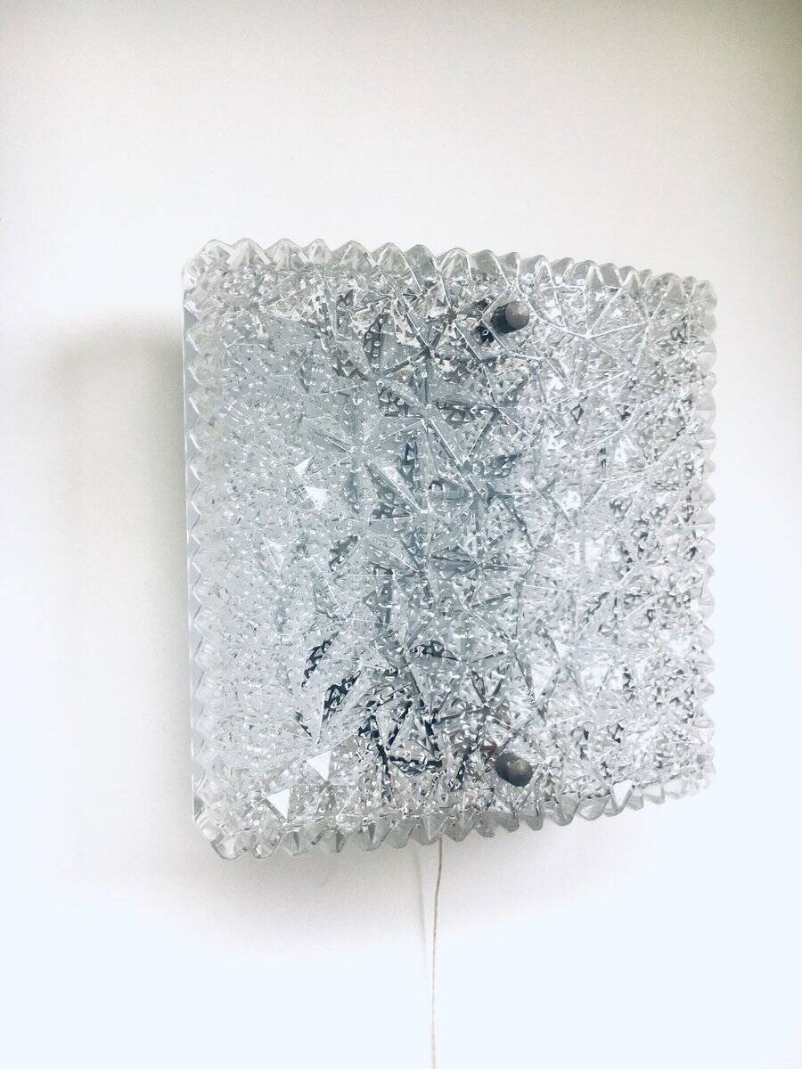 Glass Sconce Wall Lamps from Bur Leuchten, 1960s, Set of 2