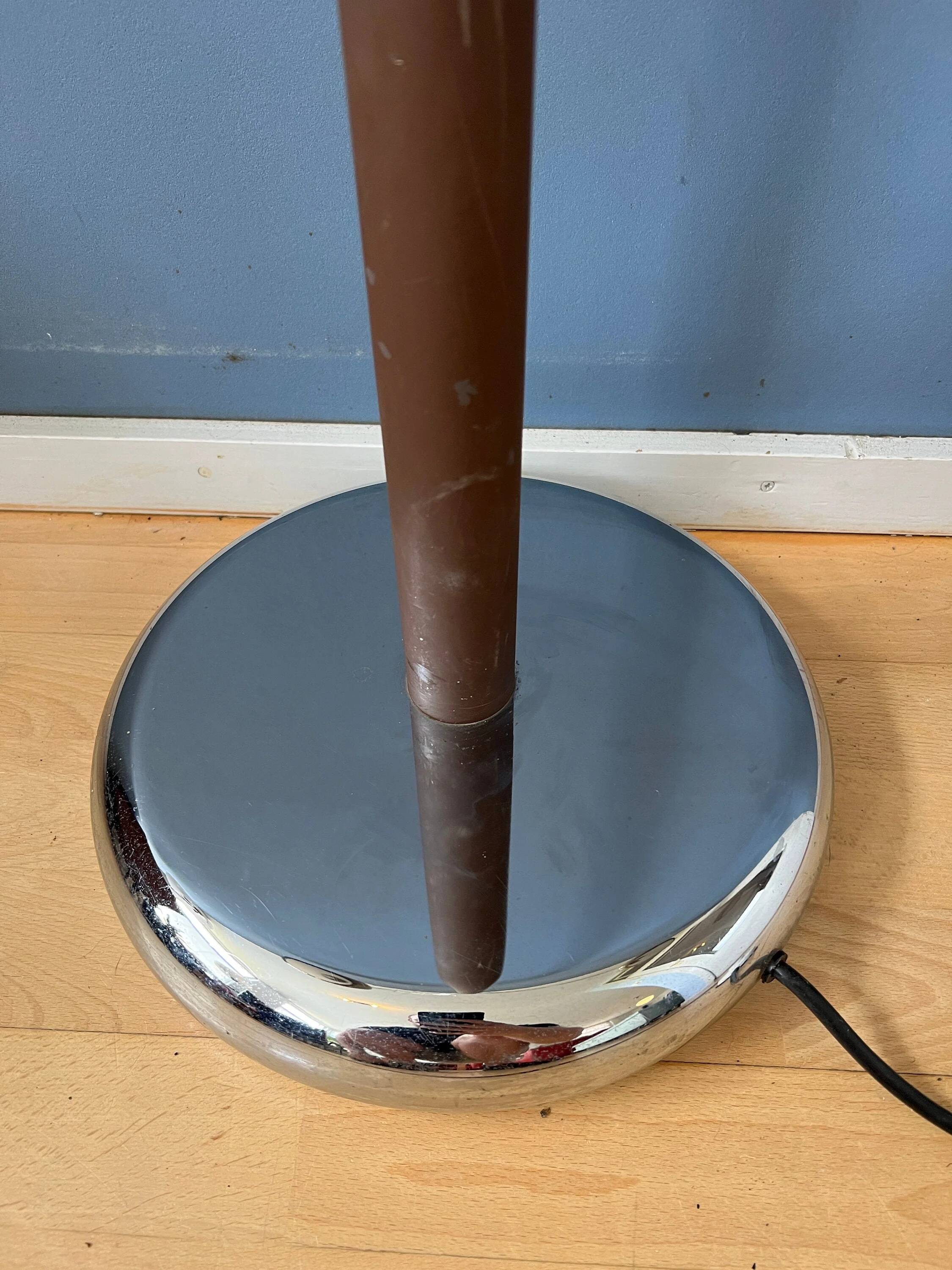 Mid-Century Dijkstra double arc floor lamp with mushroom shade