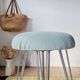 Vintage 1950s stool, metal tapered legs and velvet.