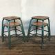 4 vintage green patina effect industrial deco 1950-60 school stools