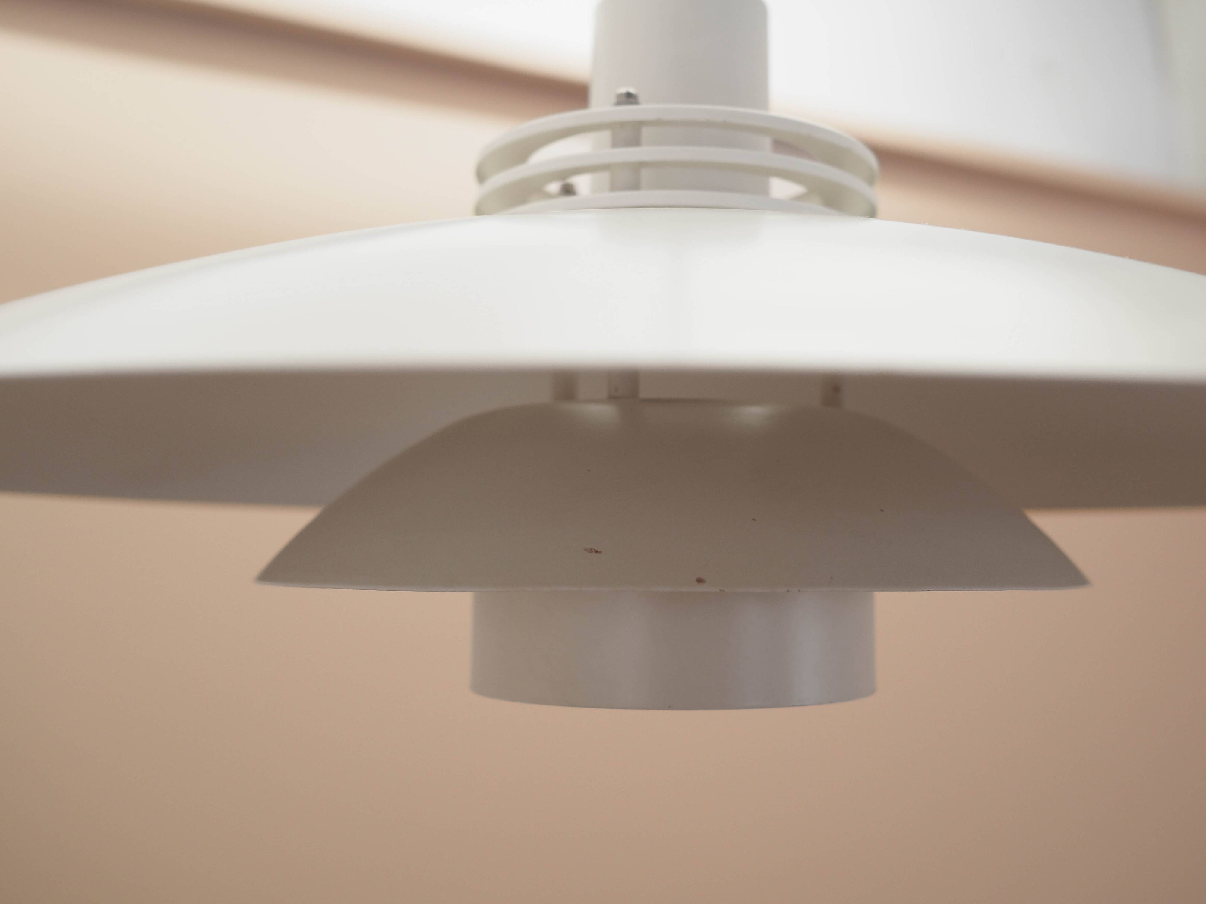 Lyfa pendant lamp from the 1970s, white metal shade, Denmark