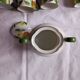 5 cups and a citrus sugar bowl, Lanternier Limoges porcelain