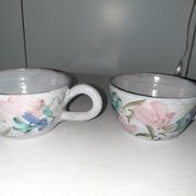 Breakfast cups jjl Vallauris artistic ceramics