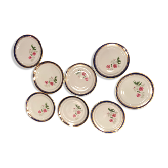 8 St Amand plates with polychrome decoration