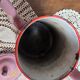 Antique pink enamel coffee pot – Hand-painted floral decoration – 1920s