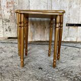 Set of 3 Vintage Nesting Tables with Turned Wooden Legs #D592