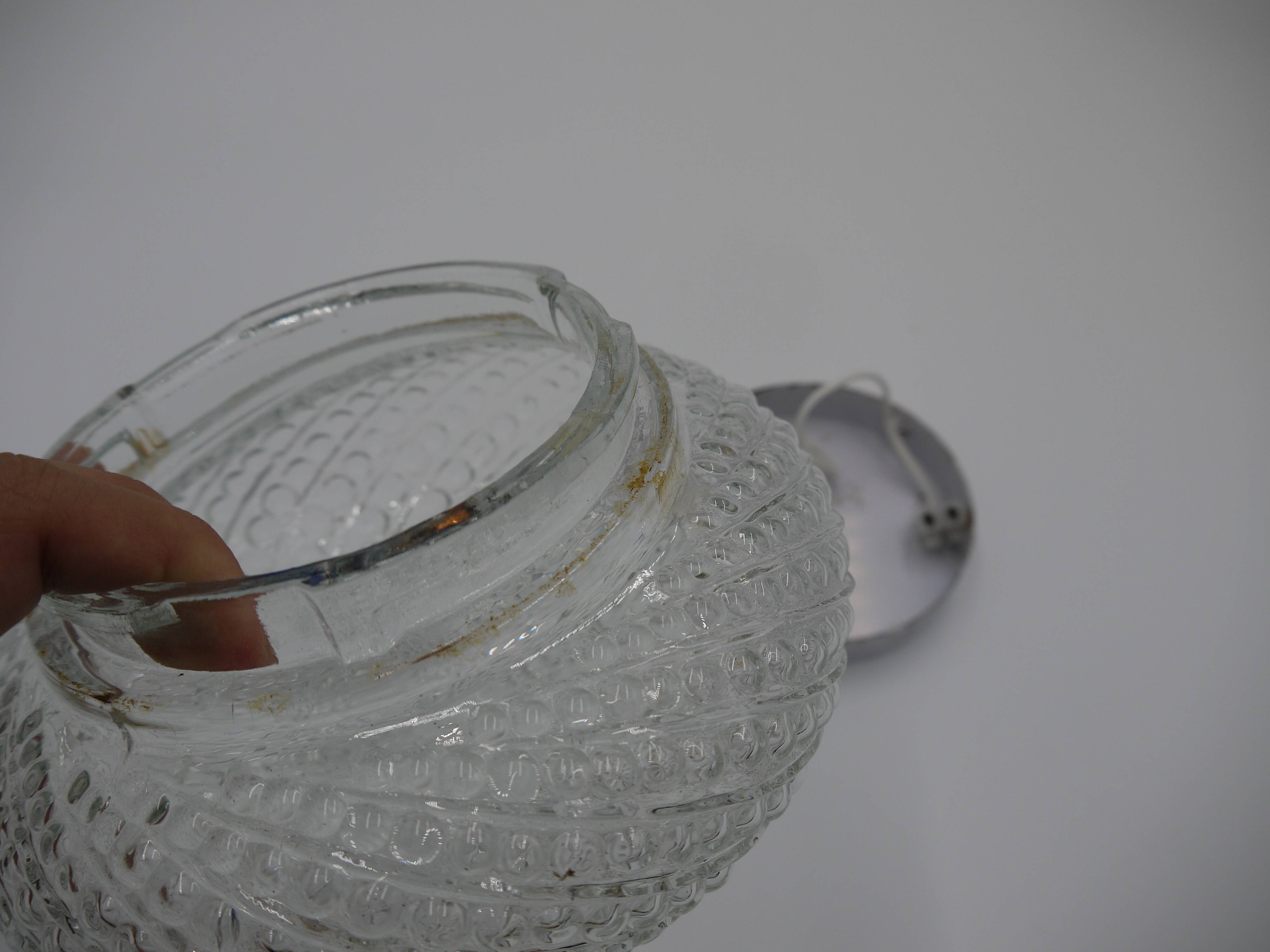 Molded glass ceiling lamp