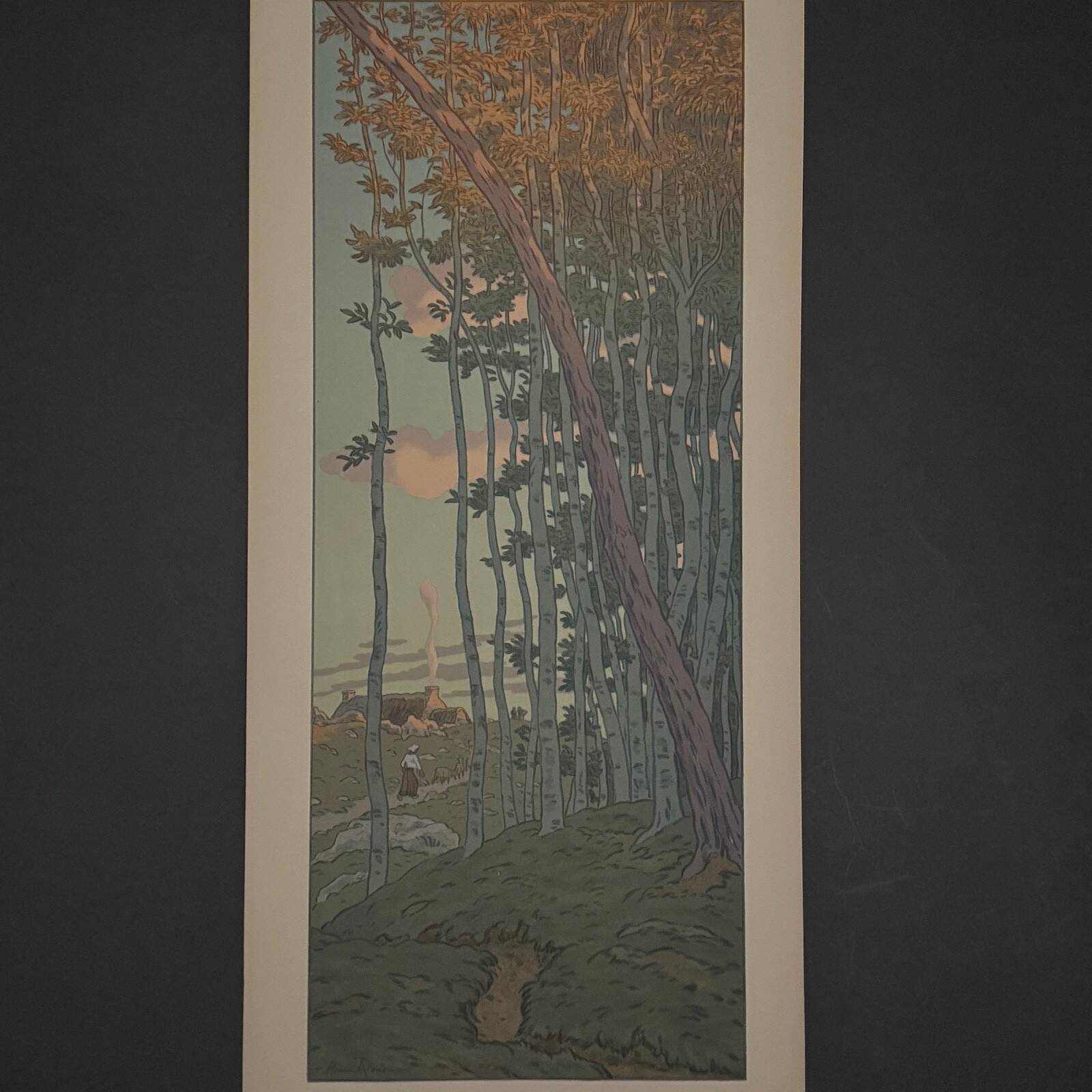 Lithographie par Henri Rivière La Féérie des Heures - Les Derniers Rayons