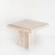 Vintage coffee or side table. Travertine marble. Italy, 1980s