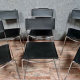Series of 6 postmodern stackable chair chairs 1970