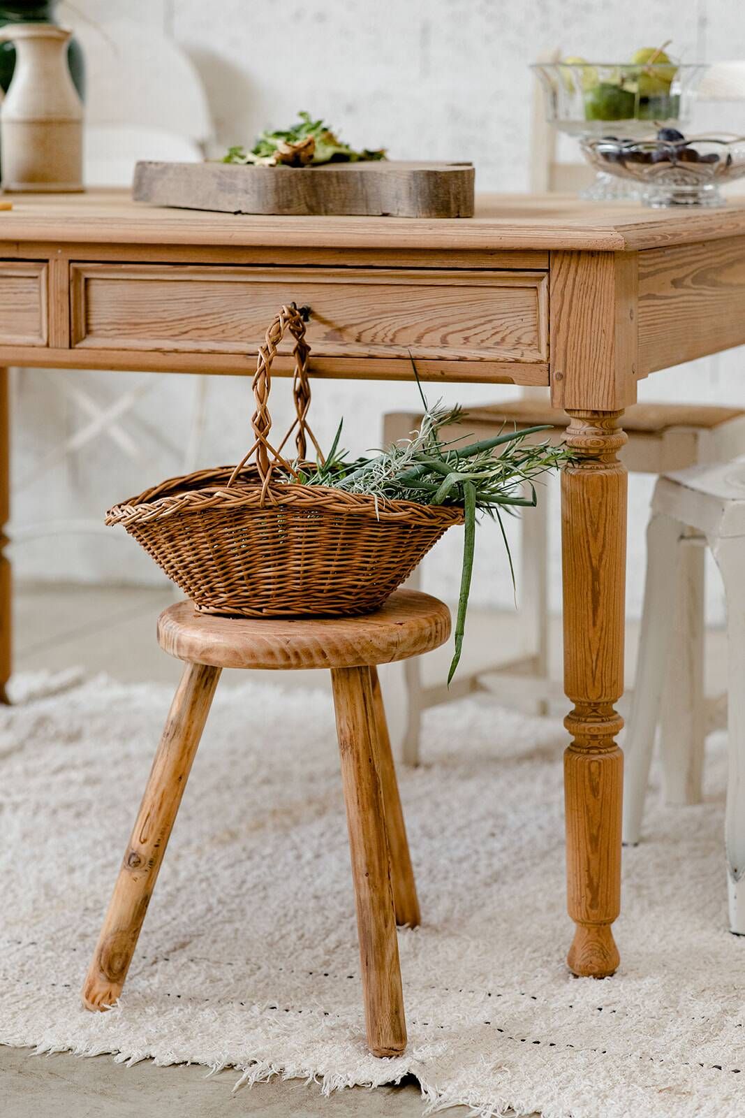 Table / bureau vintage brut