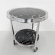 Art deco coffee table in bauhaus style with 2 glass tops and castors