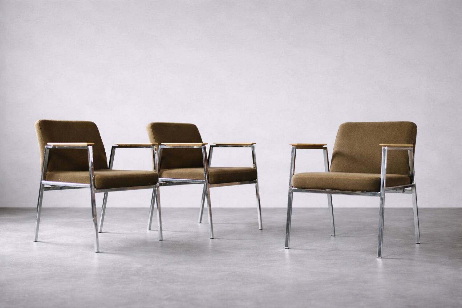 Vintage Mid-Century Modern German Brown Conference Chair from Drabert, 1970