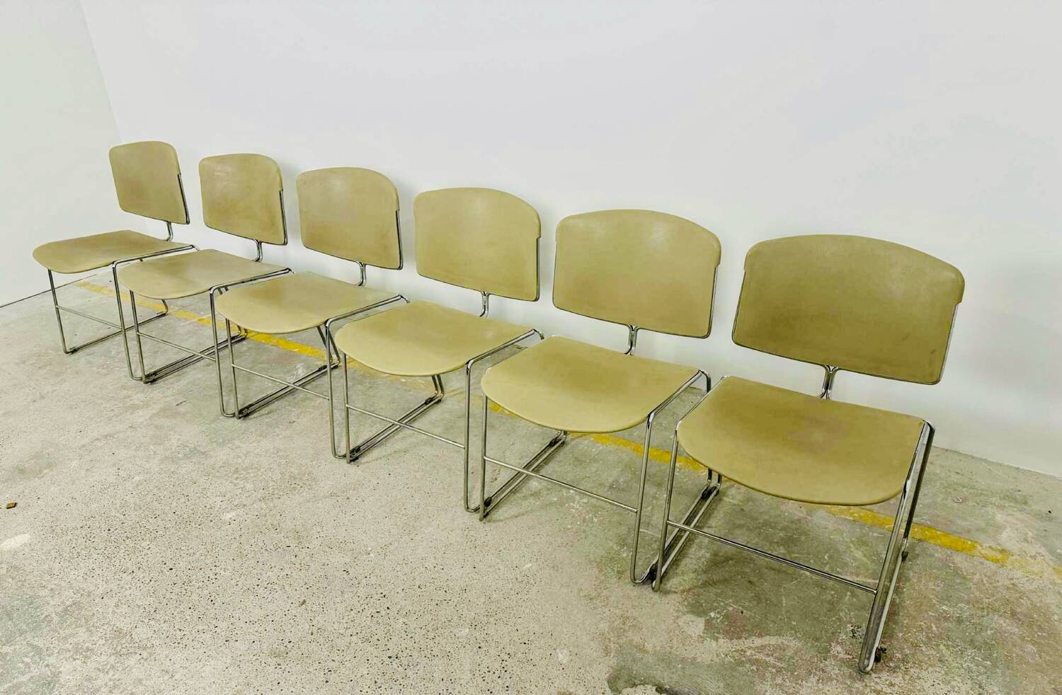 Set of 12 Max Stacker stackable chairs, 1970