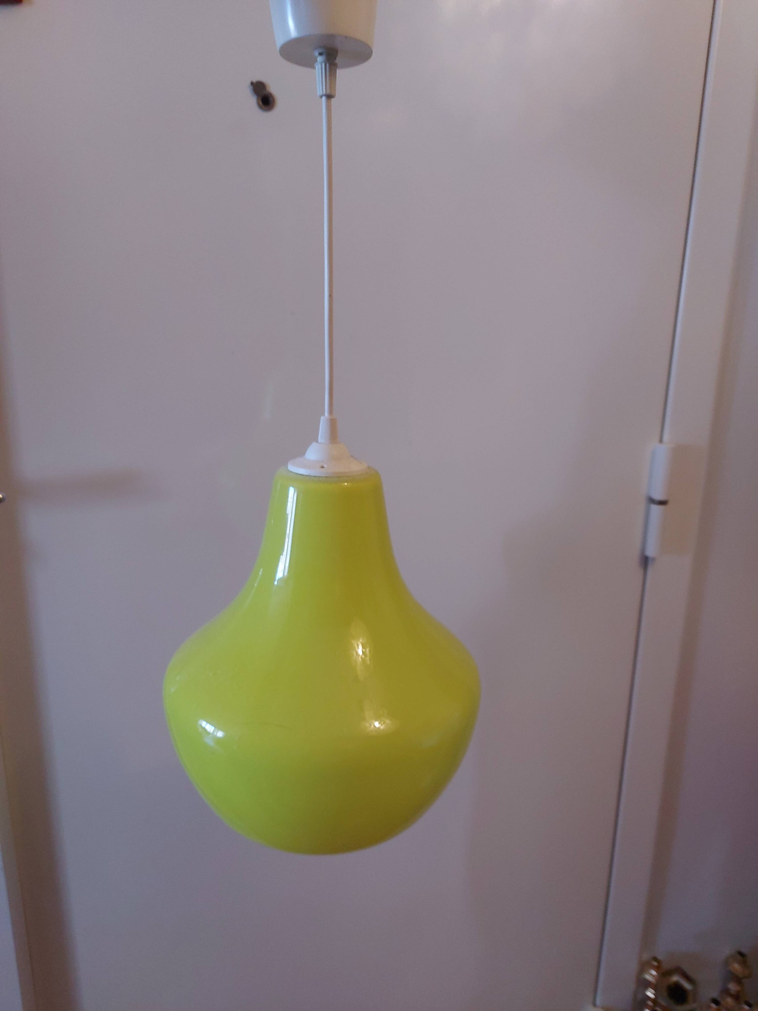 Vintage opaline pendant lamp