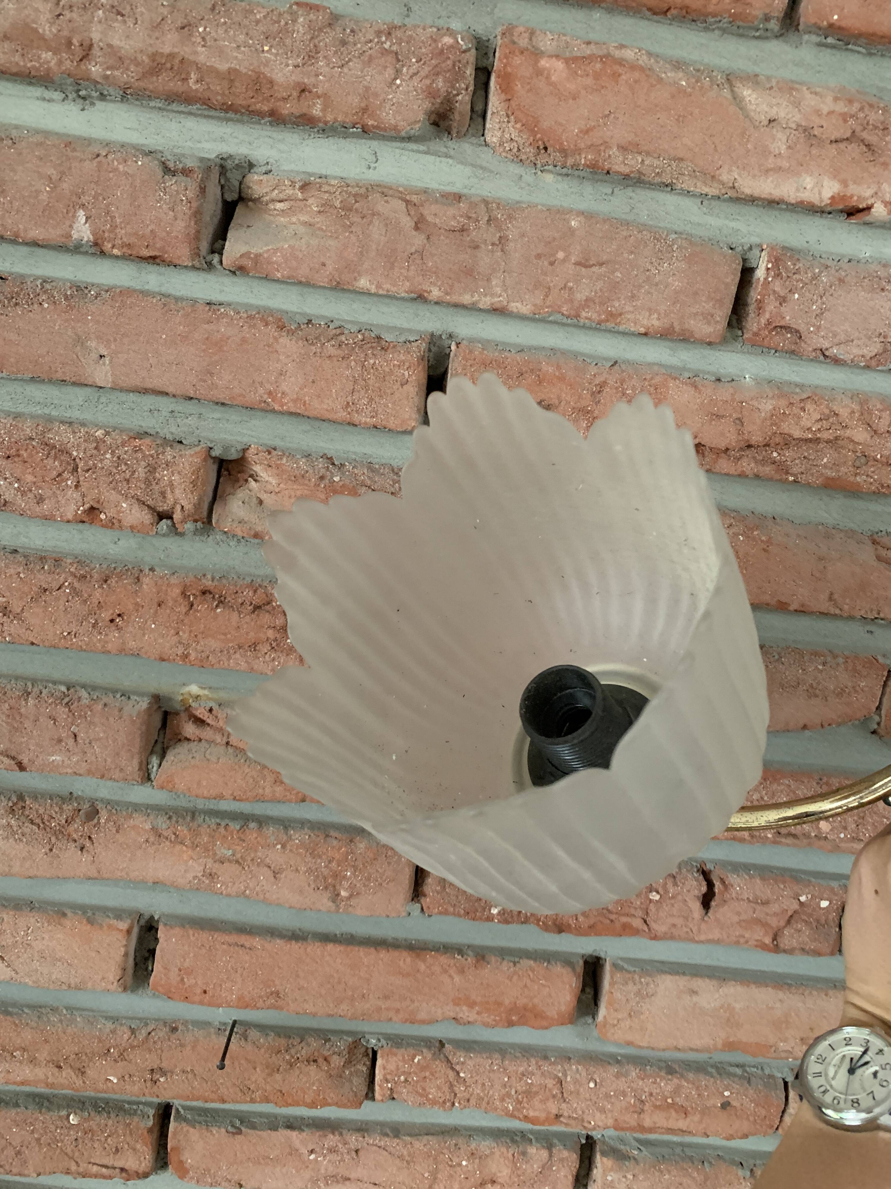 Brass and glass sconce