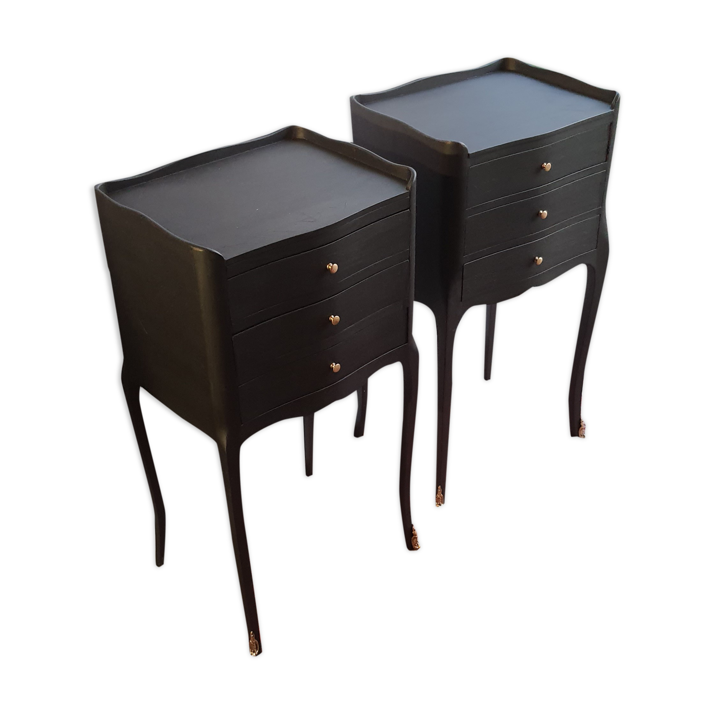 Pair of black bedsides