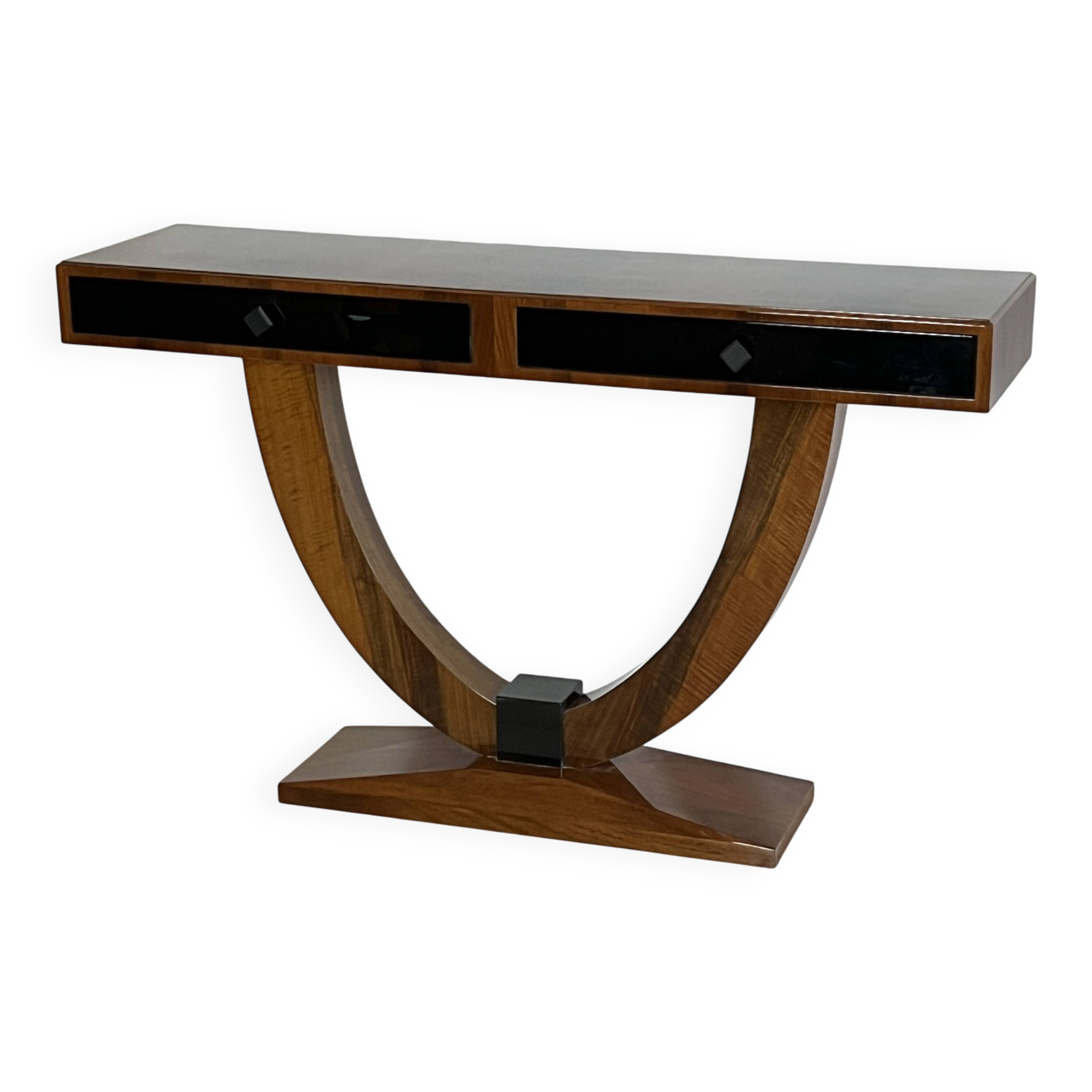 Console Art déco moderne avec façades noires