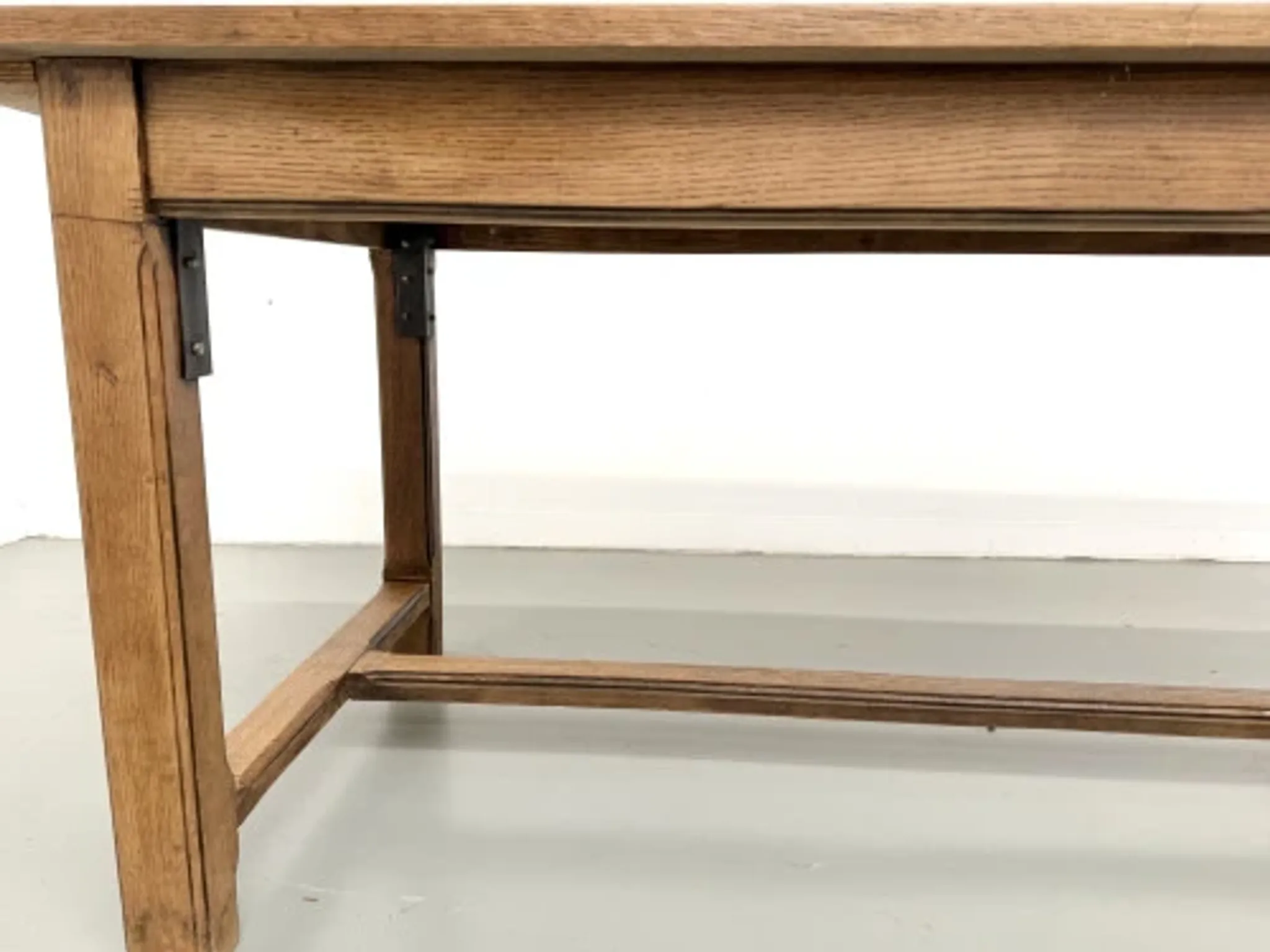 Solid oak farmhouse table, 1970s