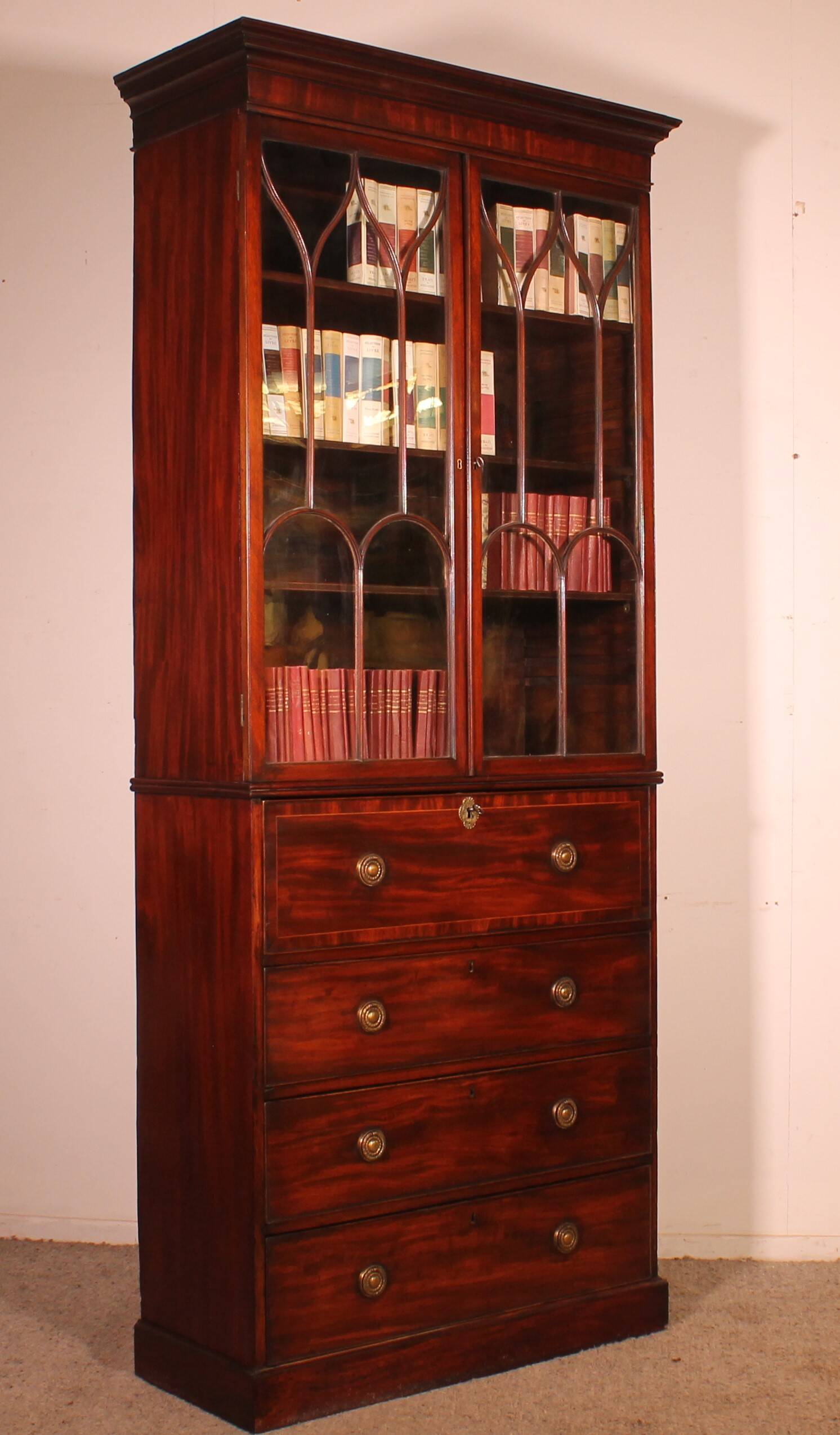 Mahogany bookcase with secretary - 18th century