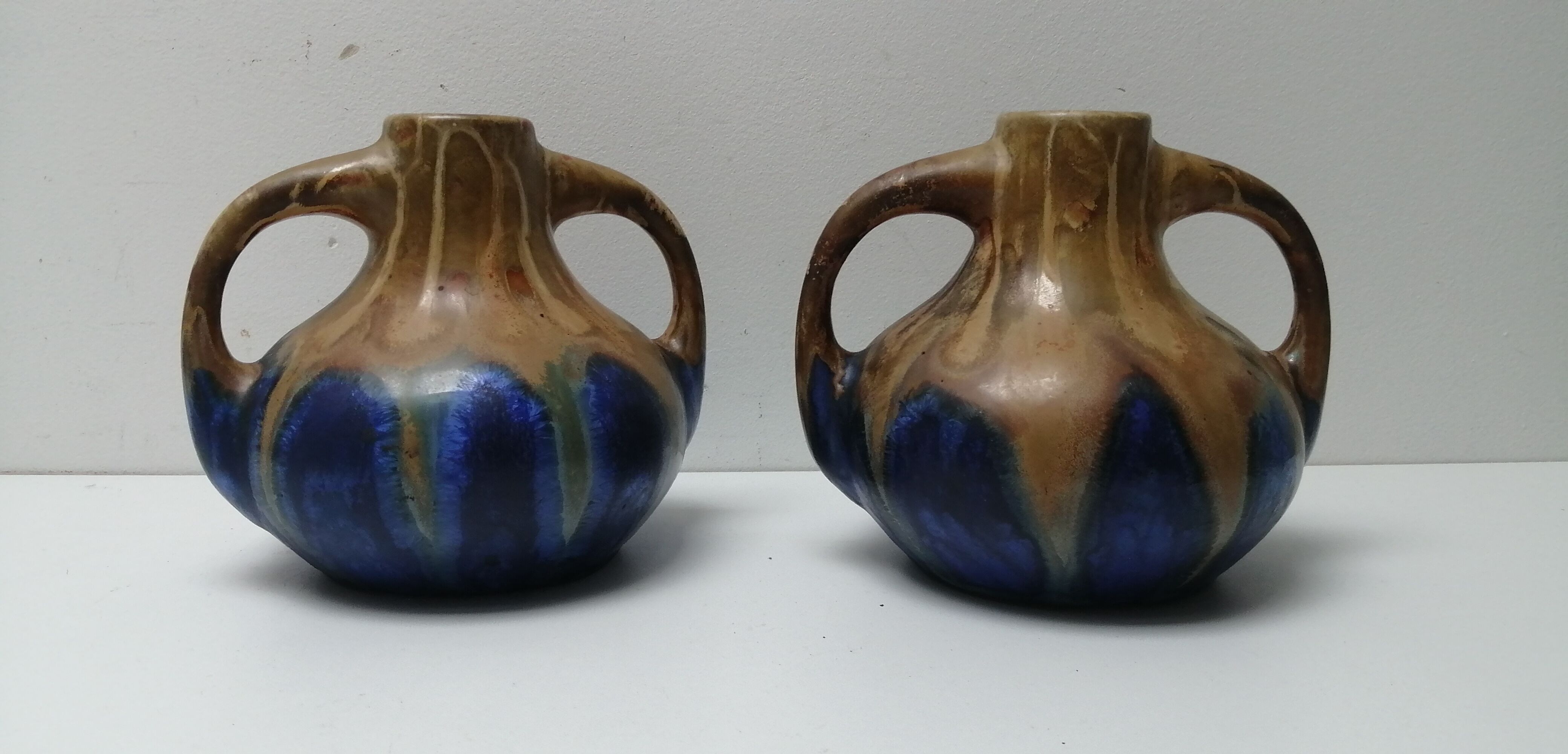 Pair of art deco vase in G. Méténier's Gannat sandstone