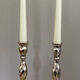 Twisted candlesticks in silver brass early twentieth century