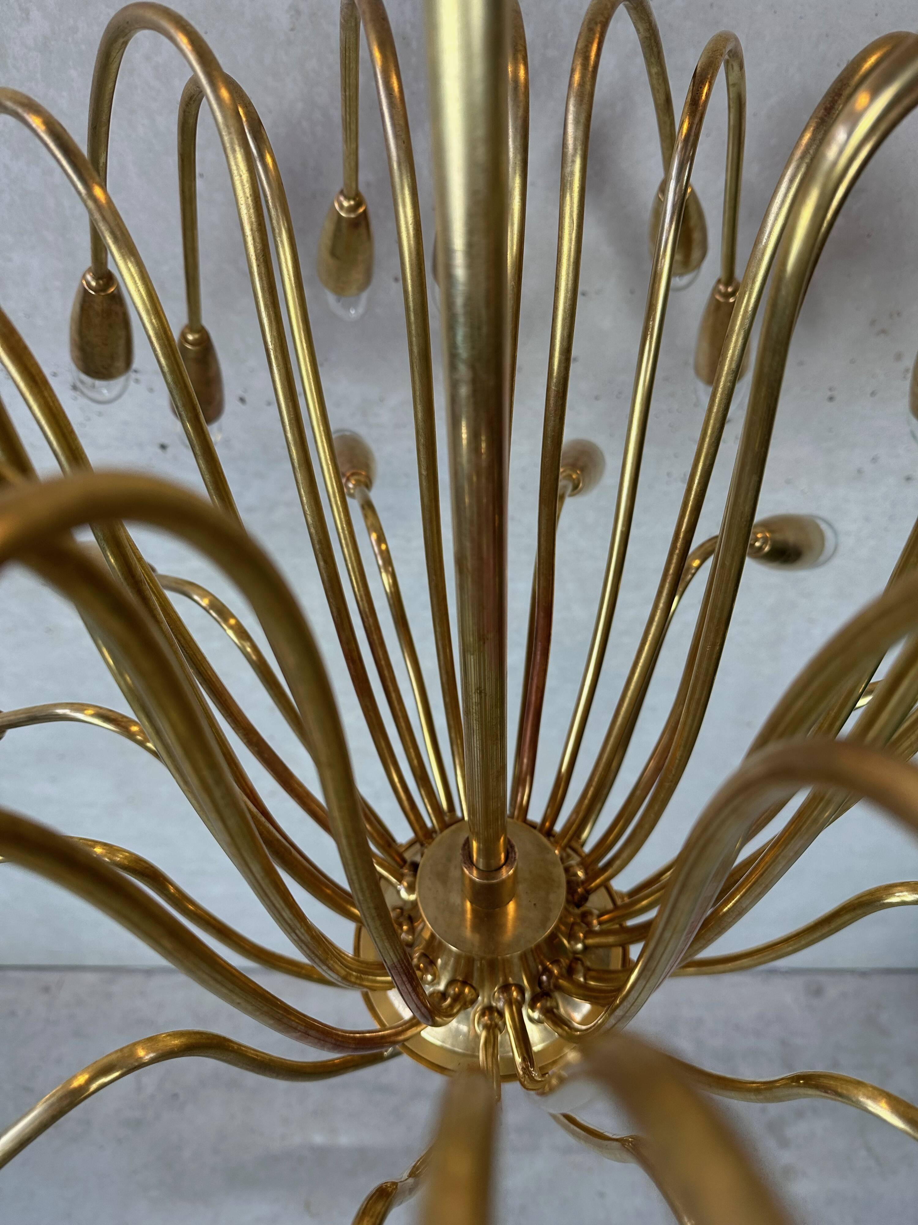 Vintage brass Italian sputnik chandelier