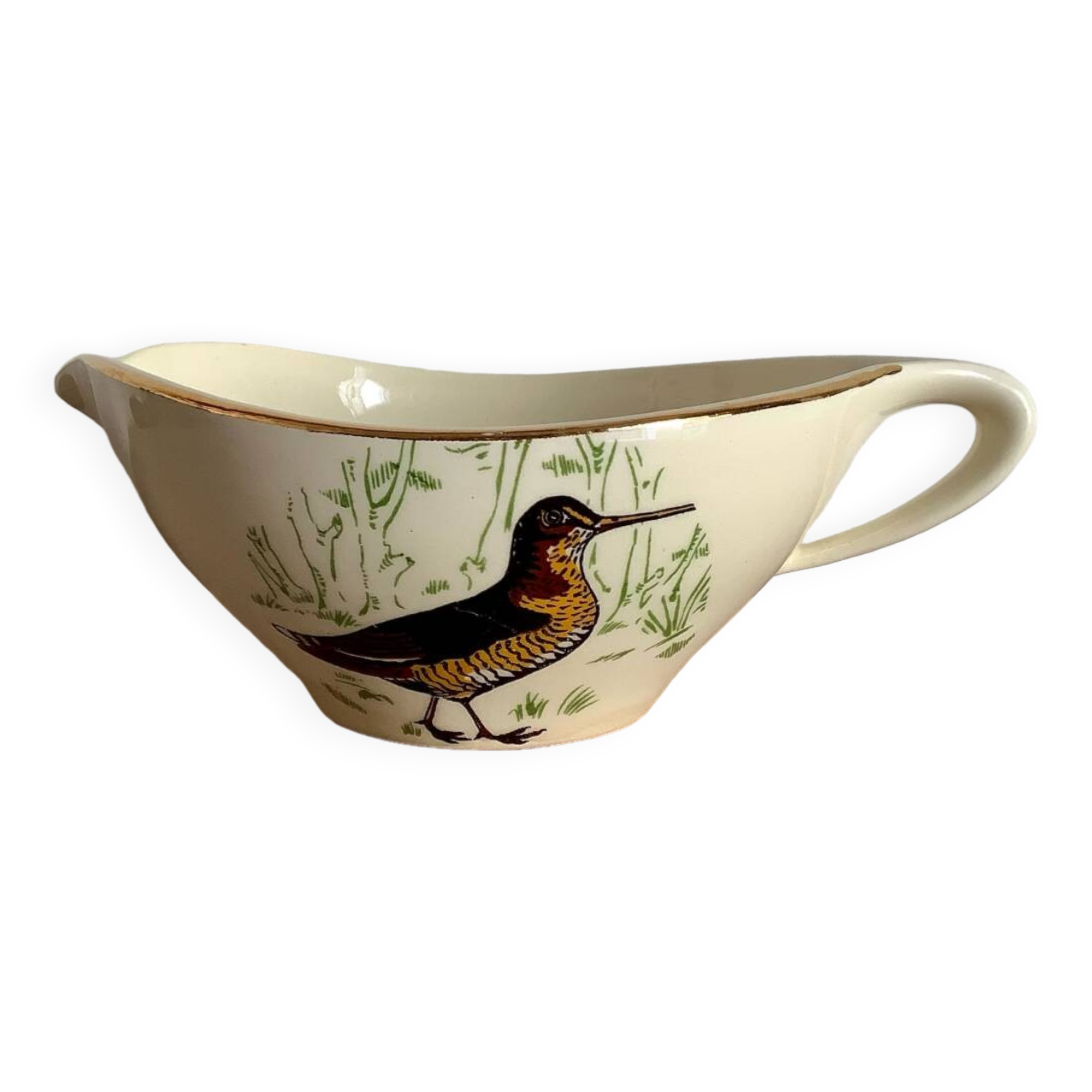 Gien earthenware sauce boat