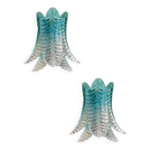 Contemporary Scenographic Set of Two Greeen "Felci" Murano Glass Wall Sconc
