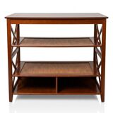 Console shelf in wood and wicker, colonial style.