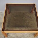 Coffee table with smoked glass top, 1980s