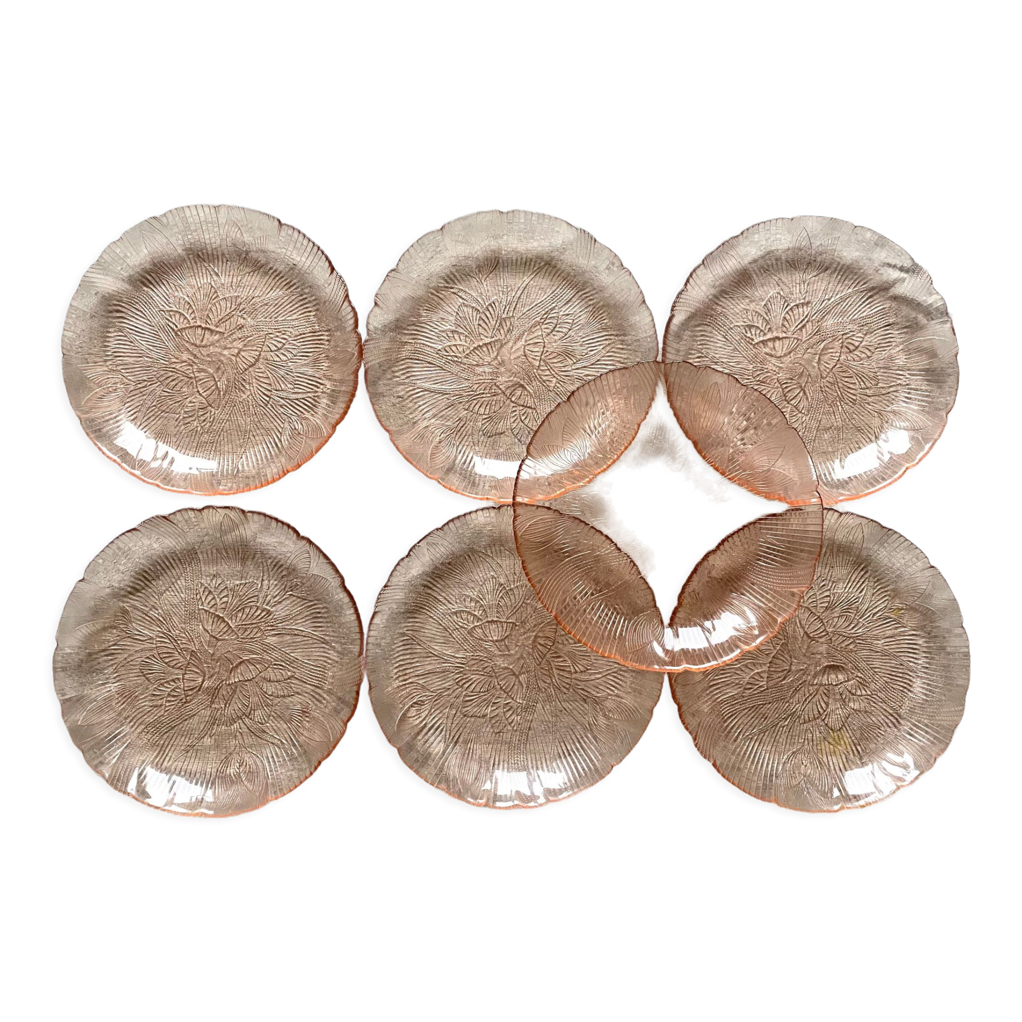Vintage pink glass plates