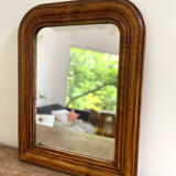 Miroir Louis Philippe ancien assiette en bois