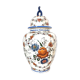 Vase potiche fleurie faïence Hubert Bequet