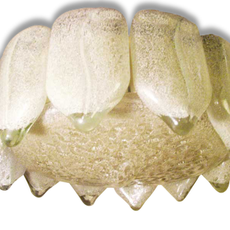Doria flushmount ceiling light lamp ice glass