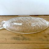 Transparent glass raviers in the shape of a fish