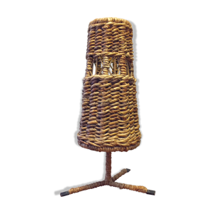 lampe à poser en rotin