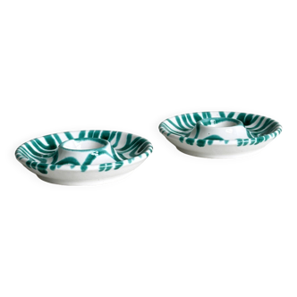 Set of two handmade ceramic egg cups