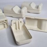 Set of 4 vintage "Space Age" coat hooks, 10 cm, 70s-80s